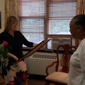Presentation to Kasia by Reverend Sandra Hadland 2022