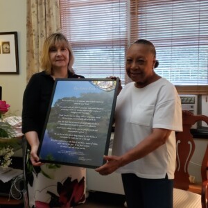 Presentation to Kasia by Reverend Sandra Hadland 2022
